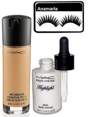

anamaria Eyelashes & Mac Match Master Foundation & Prep+Prime Highlight(Set of 3)