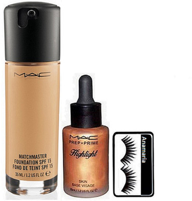 

anamaria Eyelashes & Mac Match Master Foundation & Prep+Prime Highlight(Set of 3)