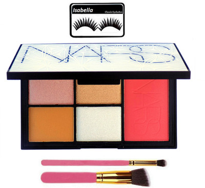

ISABELLA Eyelashes & 4 Shades Eye Shadow,1 Shade Blusher Palette With 2 Makeup Brush(Set of 4)