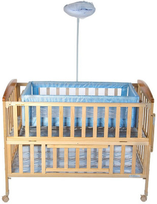 

MeeMee Wooden Baby Cot with Cradle (Blue) Cot(Blue)