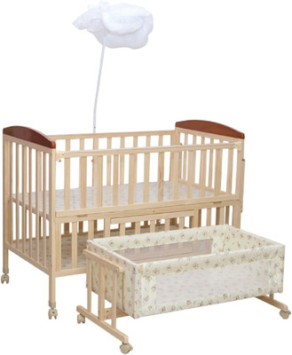 

MeeMee Baby Wooden Cot with Swing and Mosquito Net Cot(Wooden)