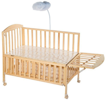 

MeeMee Wooden Baby Cot with Cradle (Cream) Cot(Cream)