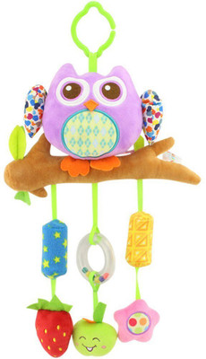 

BABY STATION Baby Crib & Stroller Plush Playing Toy Car Hanging Rattles (Purple Owl)(Purple)