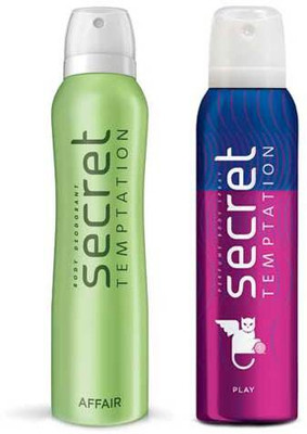 

Secret Temptation Play and Affair 150 ML each Deodorant Spray - For Women(300 ml, Pack of 2)