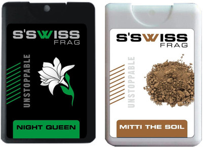 

S'SWISS night queen and mitti the soil Combo Pack - 40 ml Pocket Perfume - For Men & Women(40 ml, Pack of 2)