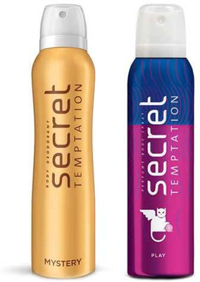 

Secret Temptation Play and Mystery 150 ML each Deodorant Spray - For Women(300 ml, Pack of 2)