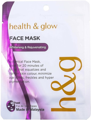 

Health & Glow Whitening & Rejuvenating Face Mask Sheet Made In Malaysia(20 g)