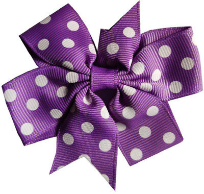 

craft maniacs Purple polka dots sailor bow Hair Pin, Back Pin(Purple)
