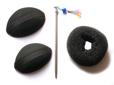 

ShopTop Bun Maker 3pc. set Donut Bun, puff bumpit and Bun Stick, Hair Clip(Multicolor)