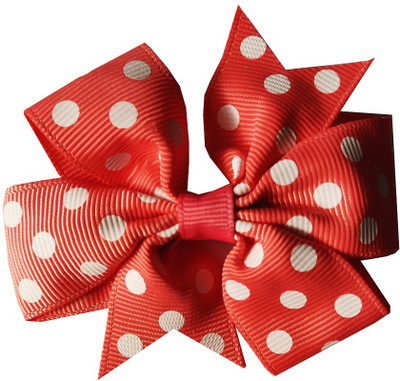 

craft maniacs Red polka dots sailor bow Hair Pin, Back Pin(Red)