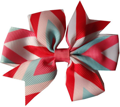 

craft maniacs Peach abstract pattern sailor bow Hair Pin, Back Pin(Multicolor)