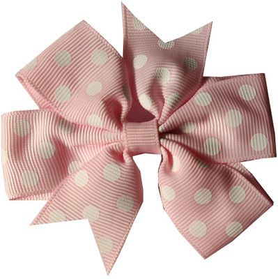 

craft maniacs Baby pink polka dots sailor bow Hair Pin, Back Pin(Pink)