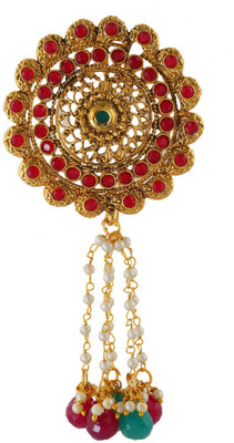 

Anuradha Art Jewellery Hair Brooch Bun Clip(Gold, Red)