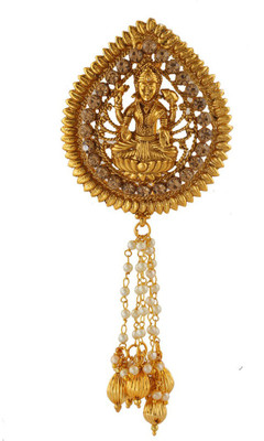 Anuradha Art Jewellery Hair Brooch Bun Clip(Gold)