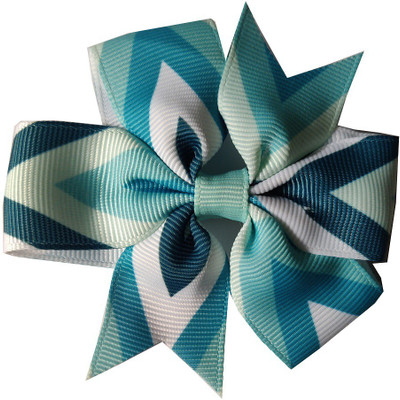

craft maniacs Light blue abstract pattern sailor bow Hair Pin, Back Pin(Blue)