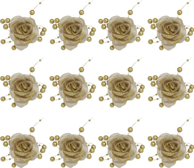 

Majik Flower Hair Pins For Wedding, Women Hair Flower Clips, Set Of 12 Hair Pin(Gold)