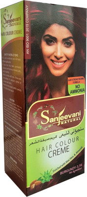 

SANJEEVANI NATURAL BURGUNDY Hair Color Creme For Women & Men NO AMMONIA Hair Color(Burgundy)