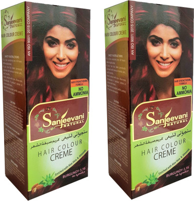 

SANJEEVANI NATURAL BURGUNDY Hair Color Creme For Women & Men NO AMMONIA (Pack Of 2) Hair Color(Burgundy)
