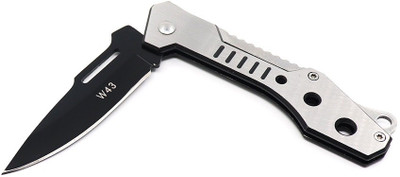 

AlexVyan New Certified W43 Pocket Camping Folding Knife Black Blade Stainless Steel Knives Pocket Knife(Black, Silver)