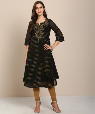 biba-women-printed-a-line-kurtablack
