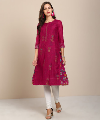 biba-women-printed-a-line-kurtapink