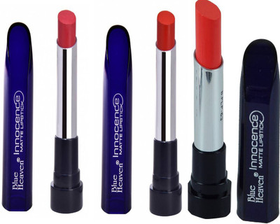 

Blue Heaven Innocence Matte Lipstick (baby pink-02)(orane-3)(peach-06) 9set of 3)(baby pink, orange, peach)