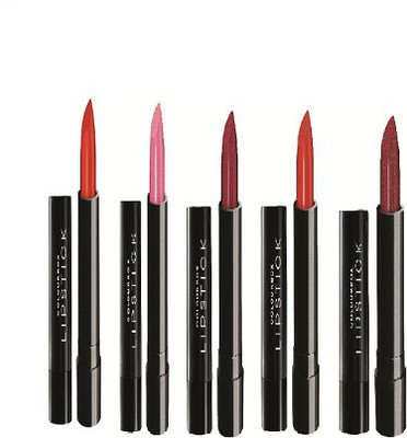 

Oriflame COLOURBOX Lipstick Bright Pink, Burgundy, Tangy Orange, Ruby and Bright Red(Bright Pink, Burgundy, Tangy Orange, Ruby, Bright Red)