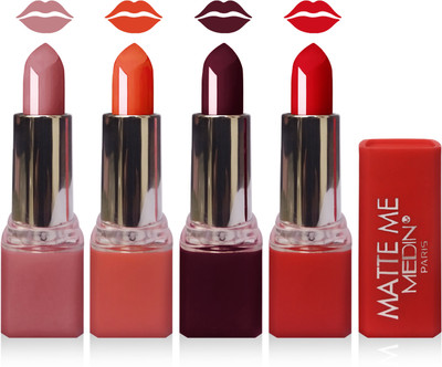 

Medin paris matte me lipstick cosmetics makeup combo set of 4(orange hot chocolate red skin brown)