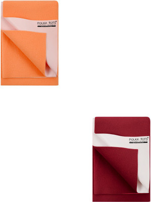

Polka Tots Velvet Baby Bed Protecting Mat(Peach, Maroon, Maroon;peach