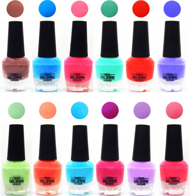 

firstzon™ Light matte nail paint set of 12 multicolor(Pack of 12)