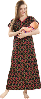 AV2 Women Maternity/Nursing Nighty(Multicolor) Flipkart