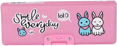 

Webby Smile Everyday Smile Everyday Kitties Art Canvas Pencil Box(Set of 1, Pink)