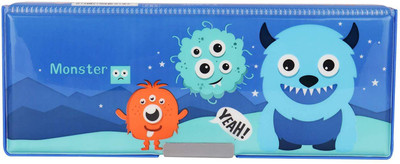 

Webby Back to School Back to School Monsters Art Plastic Pencil Box(Set of 1, Light Blue)