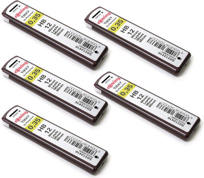 

rotring 0.35 HB HI-Polymer Leads Set of 5 Tubes - Each Tube Contains 12 Leads - (Total 60 Leads) For 0.35mm Pencil(Brown)