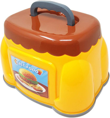 

Parteet 23 Pcs Hamburg Party and Fast Food Pretend Play Set with Sitting Stool for Kids