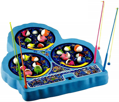 

Toyshine Fish Catching Game Big with 21 Fishes and 4 Rods, Inclues Music