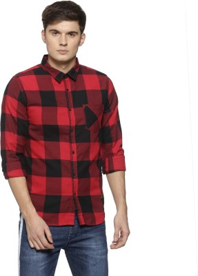 CAMPUS SUTRA Men Checkered Casual Red Shirt