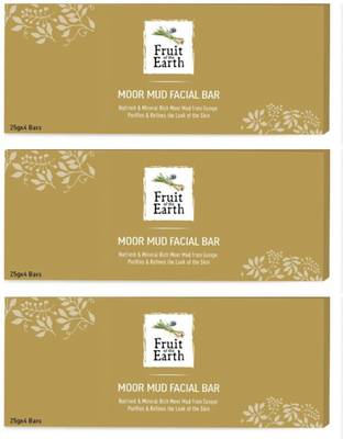 Fruit of the earth moor mud facial bar (4*4) (pack of three)