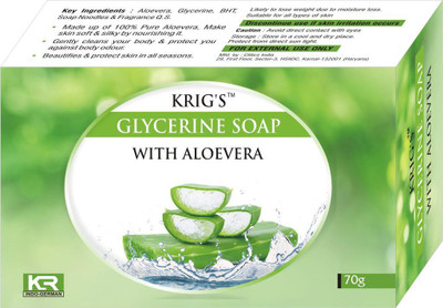 

KRIGS KRIG'S GLYCERINE SOAP WITH ALOEVERA(70 g, Pack of 6)