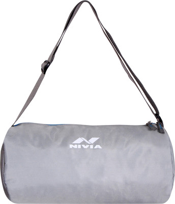 

Nivia Basic Duffle Bag Gym(Grey, Kit Bag, Grey & skyblue
