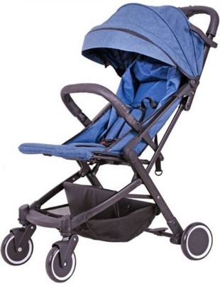 

polka tots Compact, Portable, Soft, Comfortable Safe, Shockproof, Light Weight Leather, Recline Blue Finish Stroller(3, Blue)