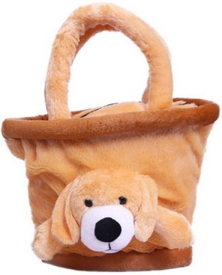 LOVE2SHOP Brown Basket Puppy Face Bag School Bag(Brown, 10 inch)