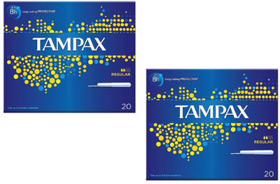 

Tampax Regular 20's Pack Of 2 Tampons(Pack of 20)
