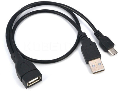 

YTM TV-out Cable Usb Feamale to Micro Usb Male & Usb Male with Power Y Splitter(Black, For Computer)