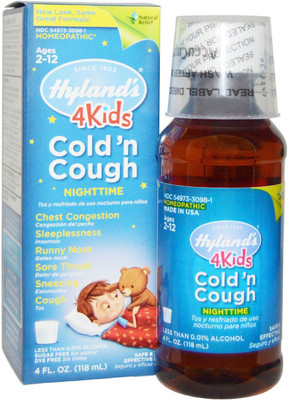 

Hyland 4 Kids Cold n Cough Nighttime Age 2-12 4 fl oz (118 ml)(118 ml)