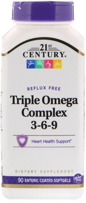 

21st Century Triple Omega Complex 3-6-9 90 Enteric Coated Softgels(90 No)