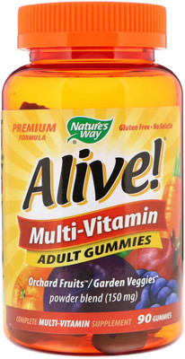 

Nature's Way Alive! Adult Multi-Vitamin Fruit Flavors 90 Gummies(90 No)