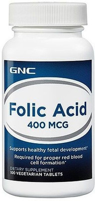 

GNC Folic Acid 400 mcg 100 Vegetarian Tablets(100 No)