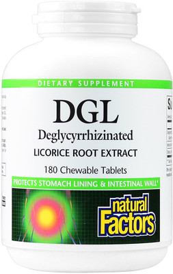 

Natural Factors DGL Deglycyrrhizinated Licorice Root Extract -- 180 Chewable Tablets(180 No)