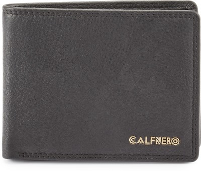 Calfnero Men Casual Black Genuine Leather Wallet(3 Card Slots)